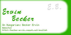 ervin becker business card